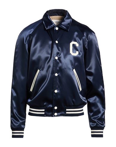 Celine Man Jacket Navy Size 42 Polyamide In Blue
