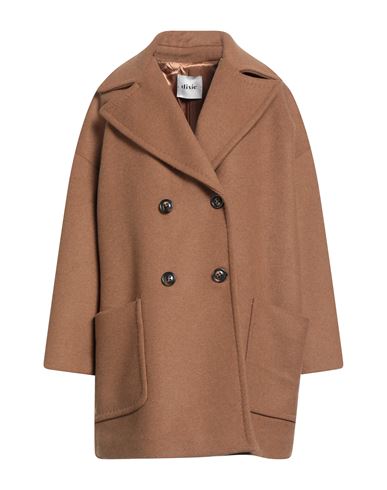 Dixie Woman Coat Camel Size L Wool, Polyester, Polyamide In Brown