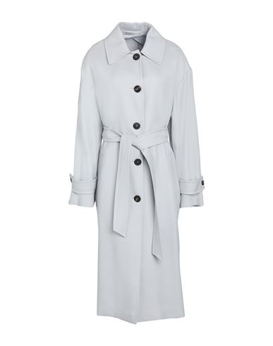 Max Mara Studio Woman Overcoat & Trench Coat Light Grey Size 12 Cotton, Viscose In Gray