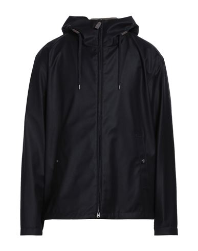 Herno Man Overcoat & Trench Coat Navy Size 42 Virgin Wool, Silk, Polyester, Elastane, Polyurethane In Black