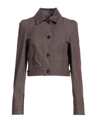 Max Mara Sfilata Woman Denim Outerwear Chocolate Brown Size 10 Cotton