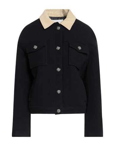 Ba&sh Ba & Sh Woman Jacket Midnight Blue Size 2 Wool, Polyamide, Polyester, Acrylic, Cotton In Blue