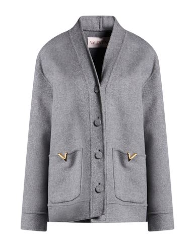 Valentino Garavani Woman Coat Grey Size 6 Virgin Wool, Cashmere In Gray