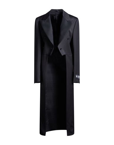 Amiri Woman Overcoat & Trench Coat Black Size 14 Virgin Wool, Viscose, Polyester