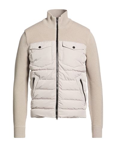 Herno Man Puffer Light Grey Size 44 Virgin Wool, Polyester In Neutral