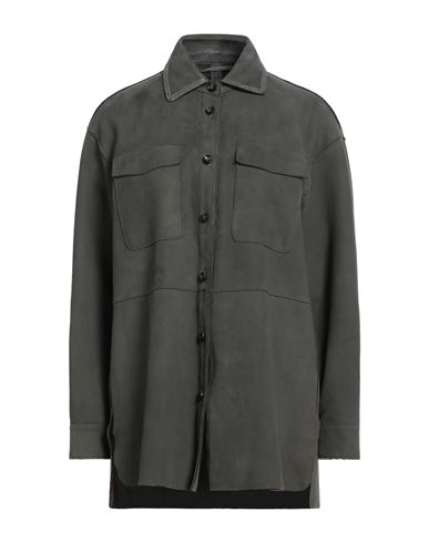 The Jack And Jackie Leathers Woman Shirt Dark Green Size 6 Leather