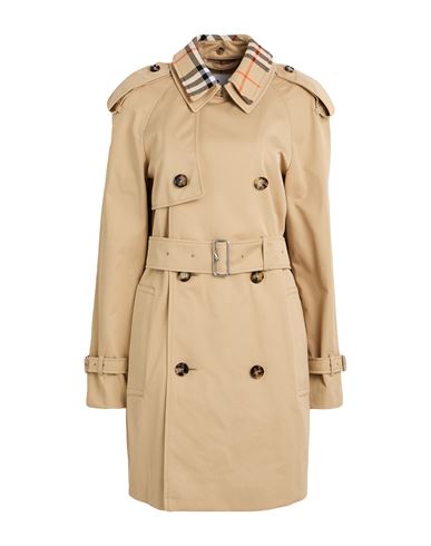 Burberry Woman Overcoat & Trench Coat Sand Size 6 Cotton In Neutral