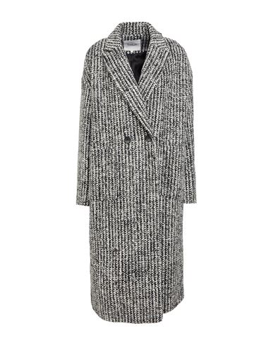 Ba&sh Ba & Sh Woman Coat Black Size 2 Wool, Cotton, Acrylic, Synthetic Fibers, Polyester In White
