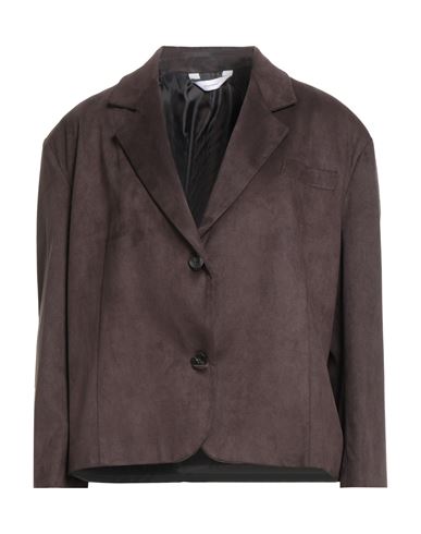 Stilosophy Woman Jacket Chocolate Brown Size M Polyester, Elastane
