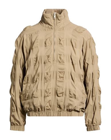 Msgm Man Jacket Camel Size 38 Cotton, Elastane In Neutral