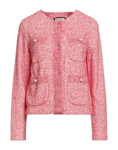 Bruno Manetti Woman Jacket Red Size 12 Cotton, Viscose, Polyester, Nylon In Pink