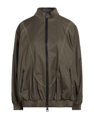 Herno Woman Jacket Military Green Size 8 Cotton, Polyamide