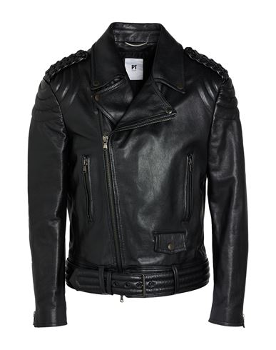 Pt Torino Man Jacket Black Size 38 Leather