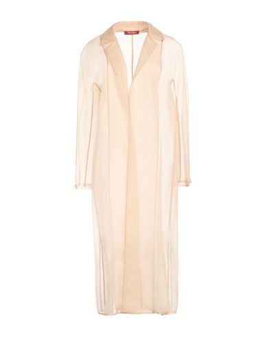 Max Mara Studio Woman Overcoat & Trench Coat Beige Size 12 Silk In Sand