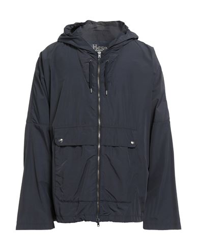 Herno Man Jacket Midnight Blue Size 46 Polyamide, Cotton In Black