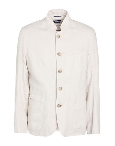 Fedeli Man Blazer Light Grey Size 40 Linen In White