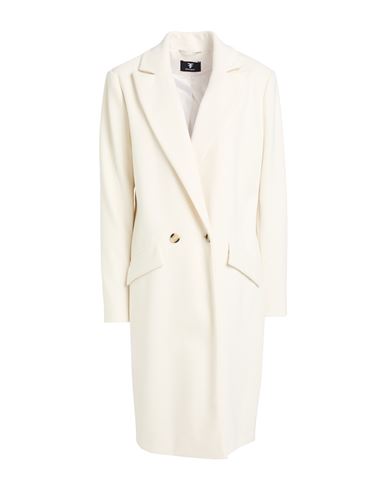 Fracomina Collection Woman Coat Ivory Size L Polyester, Rayon In White