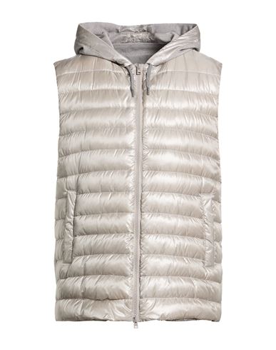 Herno Man Vest Beige Size 44 Polyamide, Polyester, Cotton In Silver