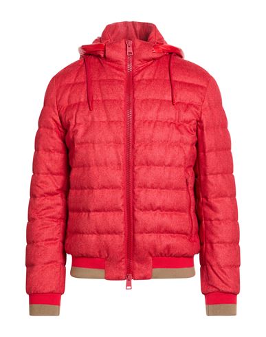 Herno Man Puffer Red Size 40 Silk, Cashmere