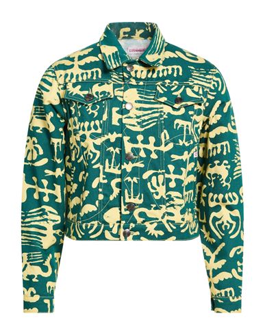 Charles Jeffrey Loverboy Man Denim Outerwear Emerald Green Size M Cotton