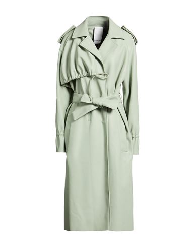 Themoirè Woman Overcoat & Trench Coat Light Green Size L Polyurethane, Nylon