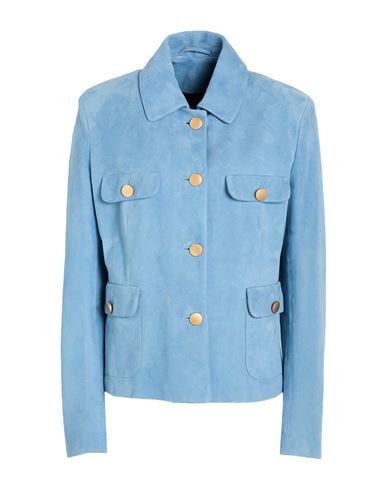 Tagliatore 02-05 Woman Jacket Light Blue Size 12 Lambskin