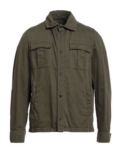 Herno Man Jacket Military Green Size 46 Cotton, Linen