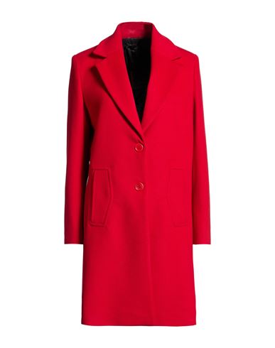 Hanita Woman Coat Red Size 12 Polyester, Viscose