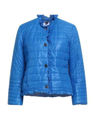 Luckylu  Milano Luckylu Milano Woman Puffer Blue Size 8 Polyamide