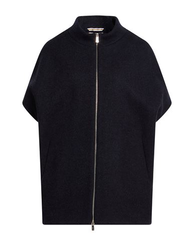 Fedeli Woman Overcoat & Trench Coat Midnight Blue Size 6 Wool, Cashmere, Lycra