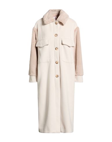 Sadey With Love Woman Coat Cream Size 6 Polyester, Viscose, Elastane In White