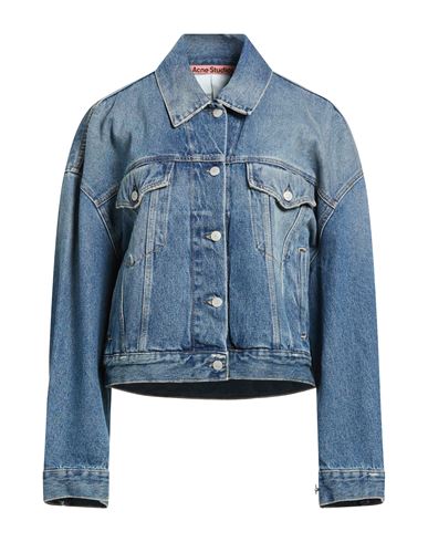Acne Studios Womens Mid Blue Morris Faded-wash Boxy-fit Denim Jacket In Blue