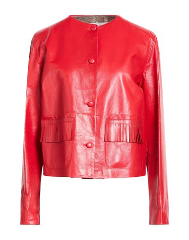Violanti Avenue Woman Jacket Red Size 6 Leather