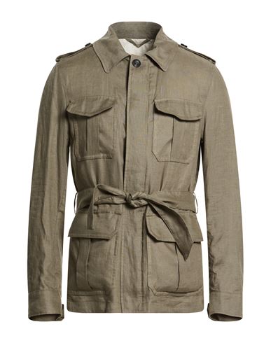 Montedoro By Slowear Man Jacket Military Green Size 38 Linen, Polyurethane