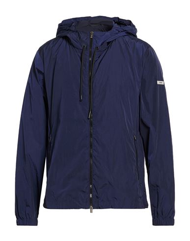 Peserico Man Jacket Navy Size 42 Polyamide In Blue