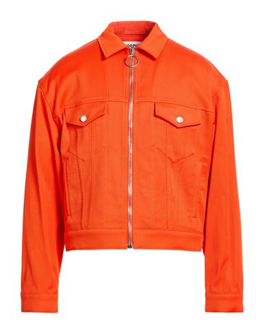 Moschino Couture Man Jacket Orange Size 38 Cotton, Elastane