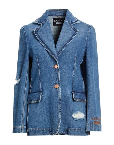 Boutique Moschino Woman Blazer Blue Size 6 Cotton
