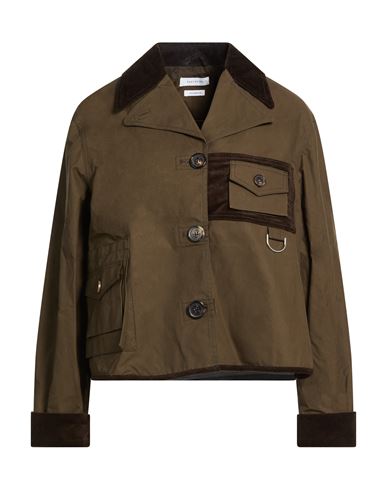 Saks Potts Woman Jacket Khaki Size L Cotton In Brown