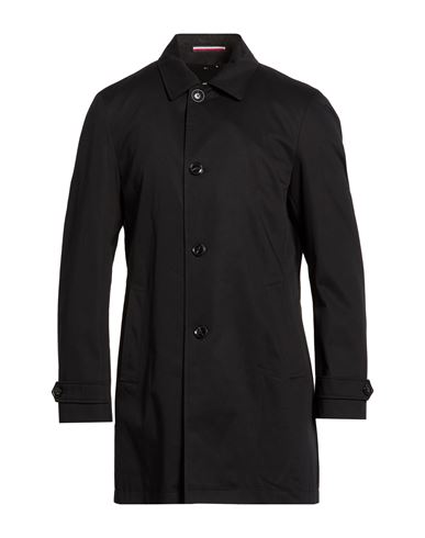 Tommy Hilfiger Man Overcoat & Trench Coat Black Size 36 Cotton