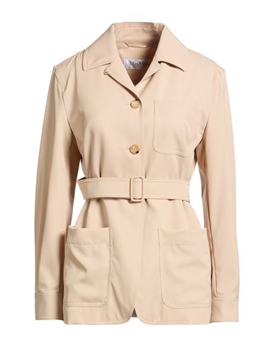 Max Mara Woman Jacket Beige Size 10 Virgin Wool In Sand