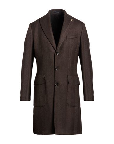 Guarinucci Man Overcoat & Trench Coat Chocolate Brown Size 44 Polyester, Wool