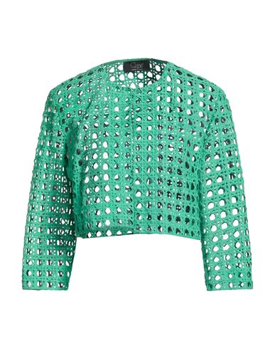 Clips Woman Jacket Green Size 12 Cotton, Polyester In Multi