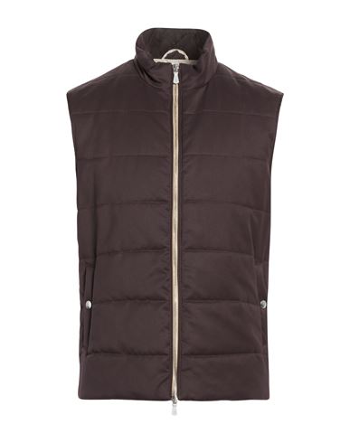 Eleventy Platinum Man Vest Dark Brown Size 40 Polyester, Polyamide