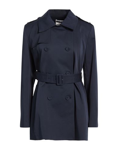 Paul & Joe Woman Overcoat & Trench Coat Navy Size 12 Cotton, Elastane In Blue