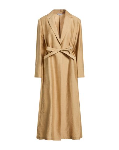 Max Mara Woman Overcoat & Trench Coat Sand Size 8 Linen, Silk, Polyamide In Nude