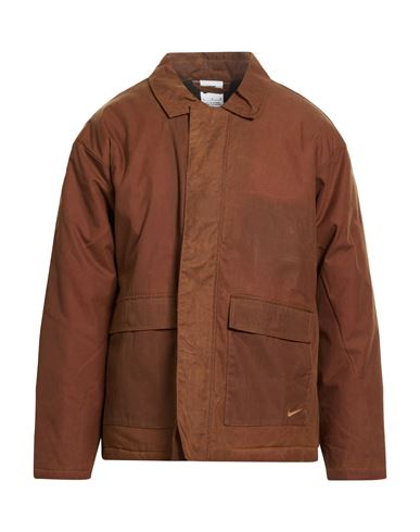 Nike Man Jacket Brown Size L Cotton, Nylon