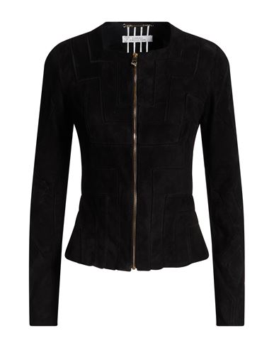 Versace Collection Woman Jacket Black Size 6 Leather