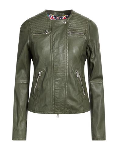 Peuterey Woman Jacket Military Green Size 10 Sheepskin