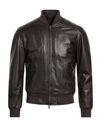 Liu •jo Man Man Jacket Dark Brown Size Xxl Leather In Black