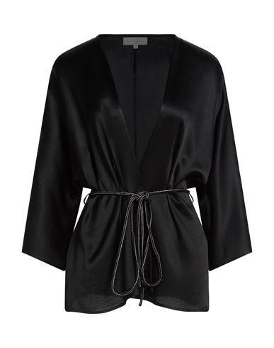 Antonelli Woman Top Black Size 8 Acetate, Silk